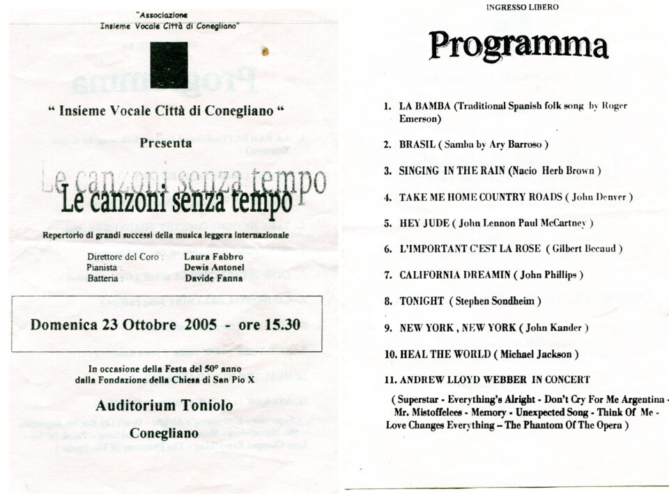 Le Canzoni Senza Tempo  23 ottobre 2005